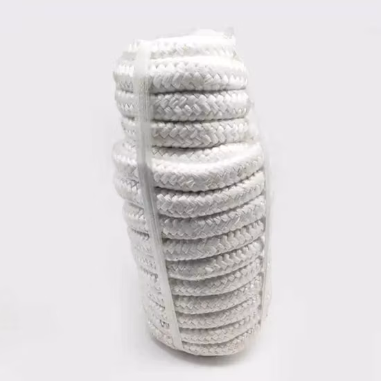 High Temp. Ceramic Fiber Fabric Insulation Material Heat Resistance Ceramic Fiber Braided Round Sealing Rope Fiberglass Products