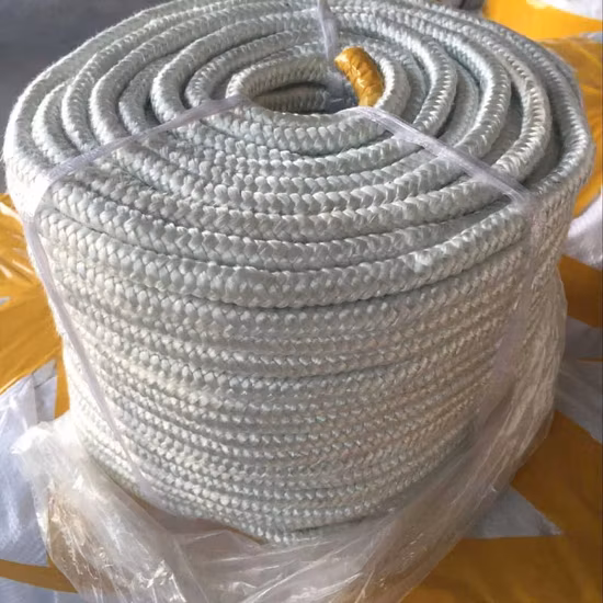 High Temp. Ceramic Fiber Fabric Insulation Material Heat Resistance Ceramic Fiber Braided Round Sealing Rope Fiberglass Products